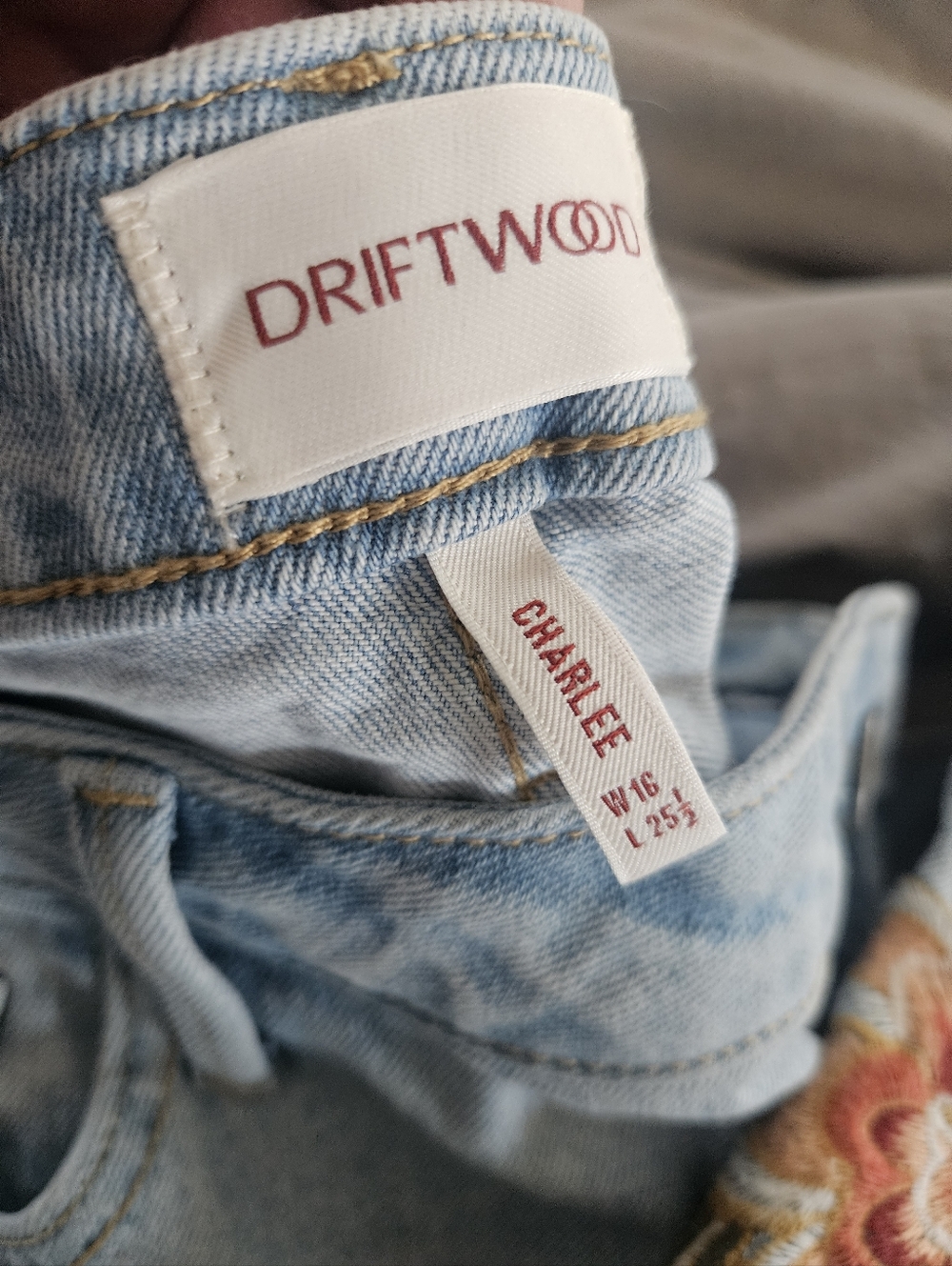Driftwood Light Wash Denim Jeans - Light Blue - Picture 5 of 7